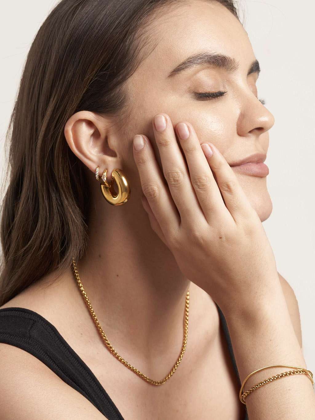 Dorose 18K-vergoldete Ohrringe aus nickelfreiem Edelstahl | wasserfest und hautverträglich für Beruf & Freizeit