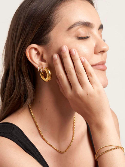 Dorose 18K-vergoldete Ohrringe aus nickelfreiem Edelstahl | wasserfest und hautverträglich für Beruf & Freizeit