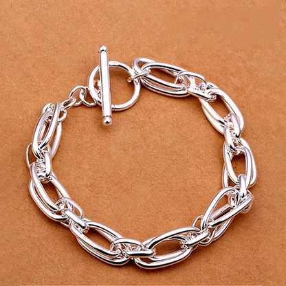 Dirk - Silberne Armspange mit Kette