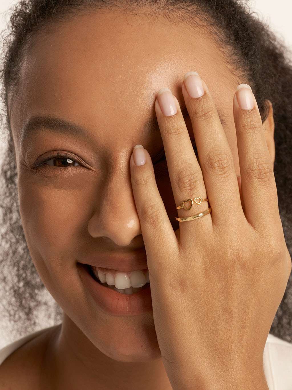 Double Heart Ring Gold - Dorose | Wasserfester Schmuck, 18K vergoldet