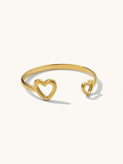 Double Heart Ring Gold - Dorose | Wasserfester Schmuck, 18K vergoldet