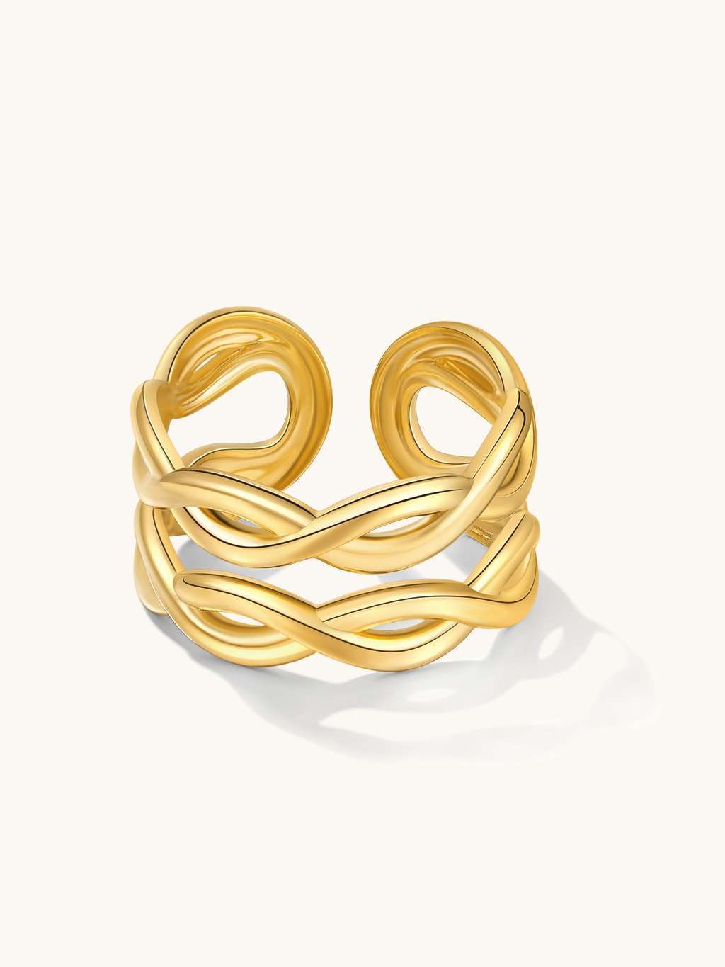 Double - Row Ring - Dorose | Wasserfester Schmuck, 18K vergoldet