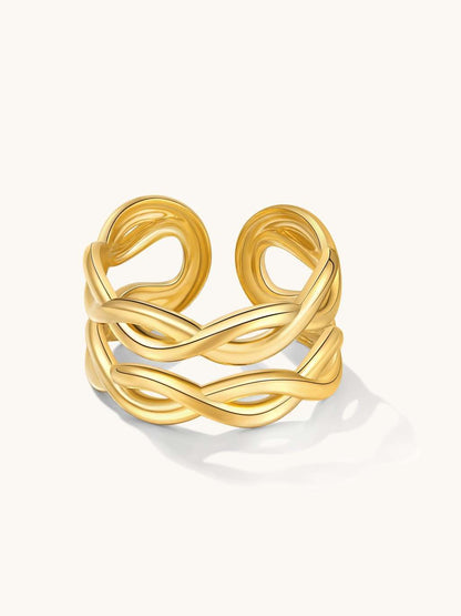 Double - Row Ring - Dorose | Wasserfester Schmuck, 18K vergoldet