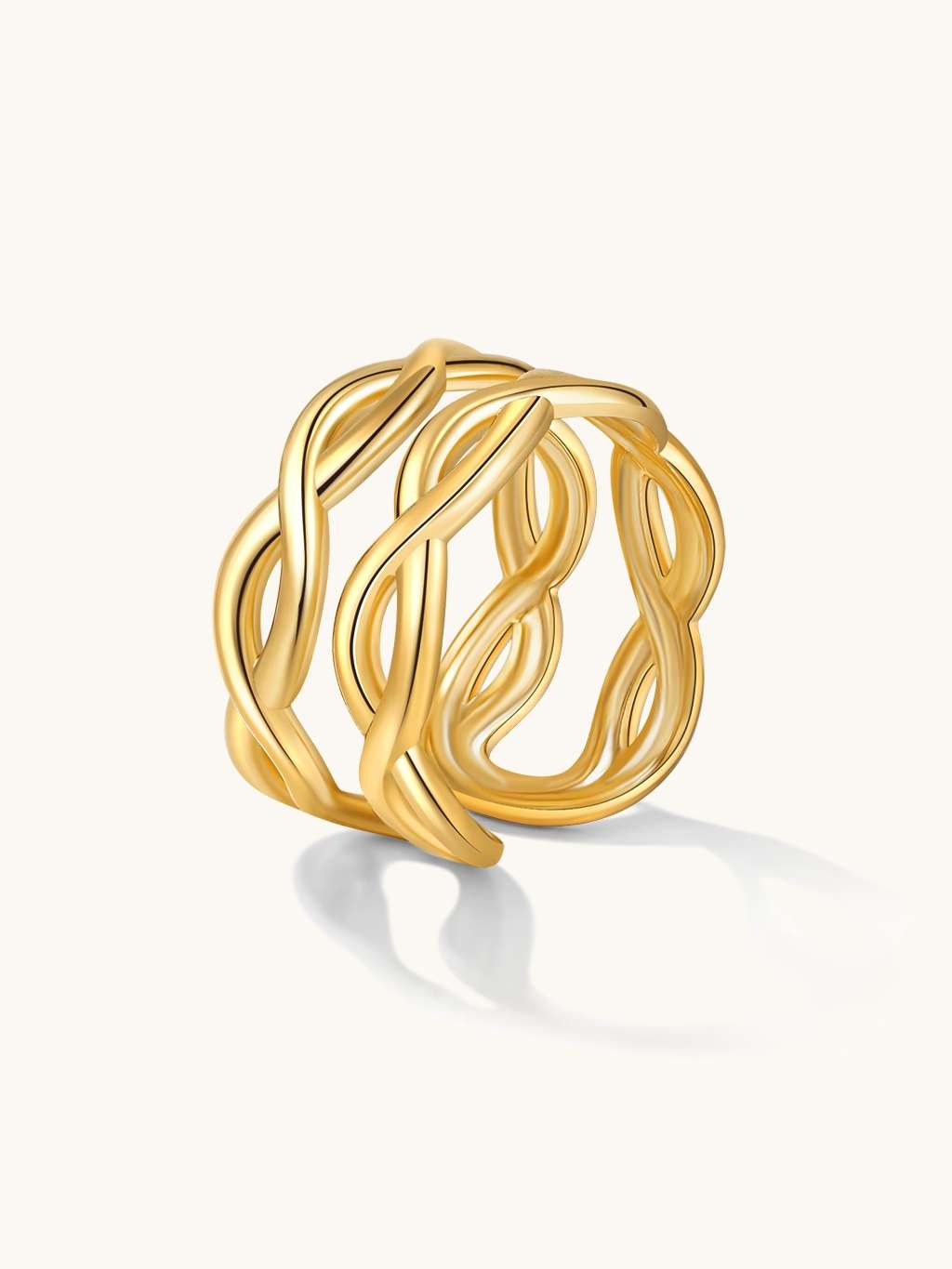 Double - Row Ring - Dorose | Wasserfester Schmuck, 18K vergoldet