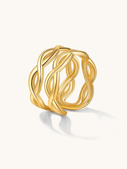 Double - Row Ring - Dorose | Wasserfester Schmuck, 18K vergoldet