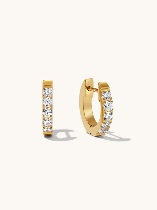 Funkelnde Glamour - Hoops mit Zirkonia 10mm Gold & Silber - Dorose | Wasserfester Schmuck, 18K vergoldet