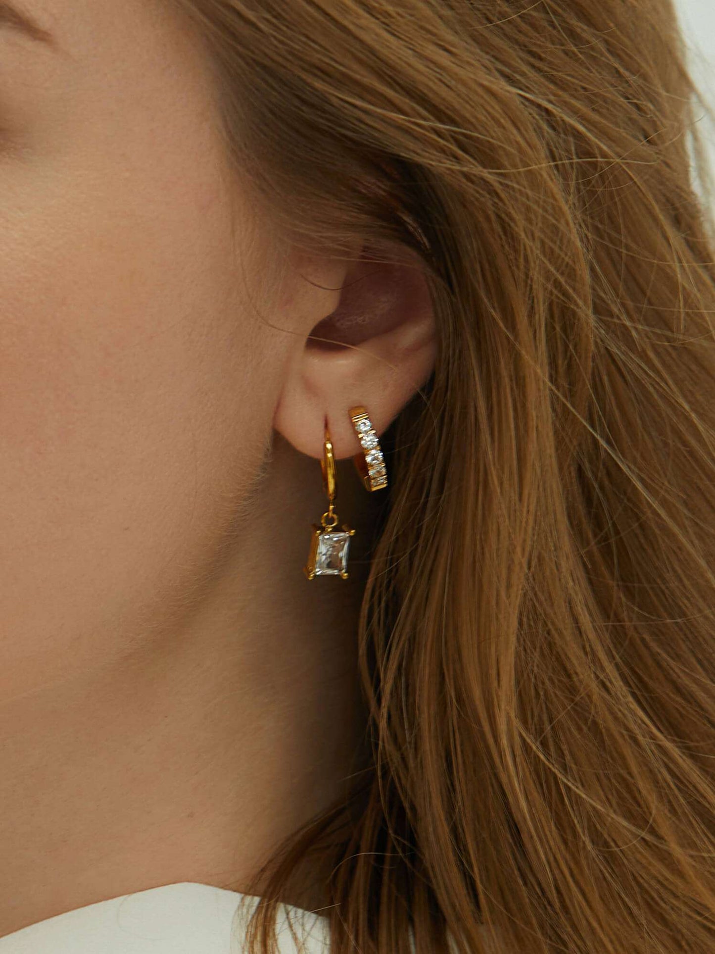 Funkelnde Glamour - Hoops mit Zirkonia 10mm Gold & Silber - Dorose | Wasserfester Schmuck, 18K vergoldet