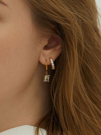 Funkelnde Glamour - Hoops mit Zirkonia 10mm Gold & Silber - Dorose | Wasserfester Schmuck, 18K vergoldet