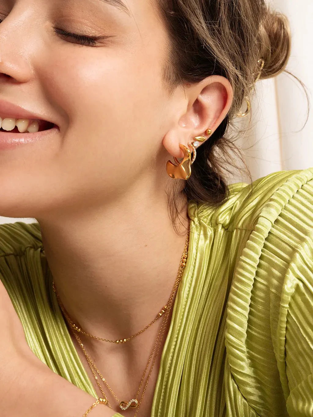 Geometrische Ohrringe Gold - Dorose | Wasserfester Schmuck, 18K vergoldet