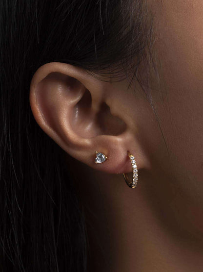 Glamour Kreolen mit Zirkonia Large 12mm Gold & Silber - Dorose | Wasserfester Schmuck, 18K vergoldet