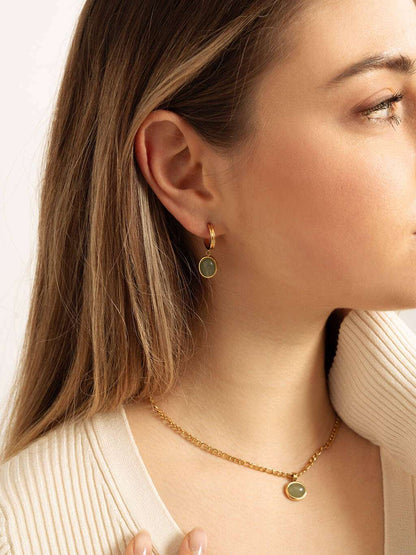 Grün Lake Ohrringe Gold - Dorose | Wasserfester Schmuck, 18K vergoldet