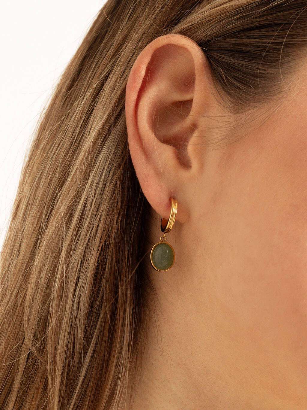 Grün Lake Ohrringe Gold - Dorose | Wasserfester Schmuck, 18K vergoldet