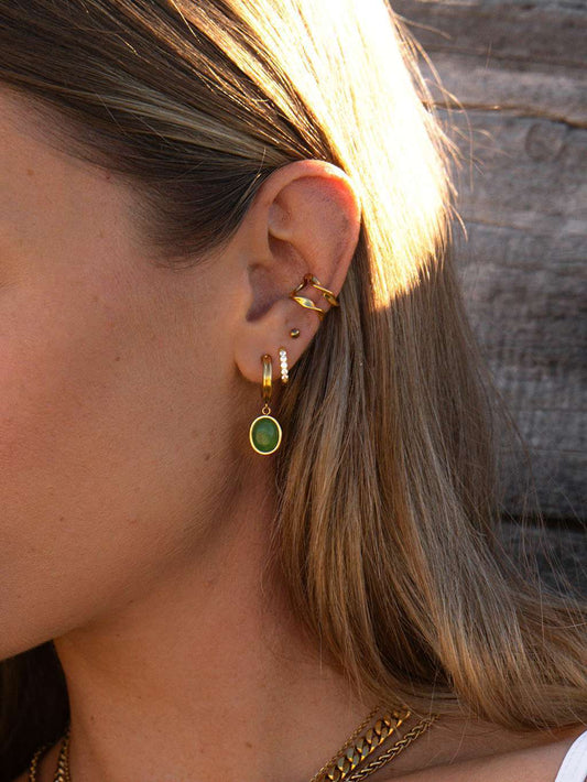 Grün Lake Ohrringe Gold - Dorose | Wasserfester Schmuck, 18K vergoldet