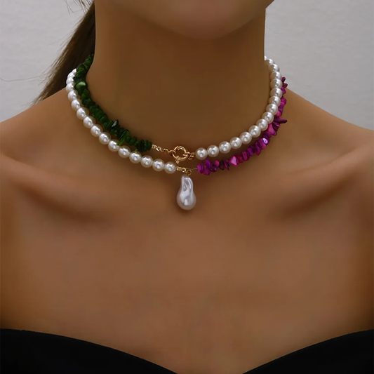 Elegante bunte barockperlenkette