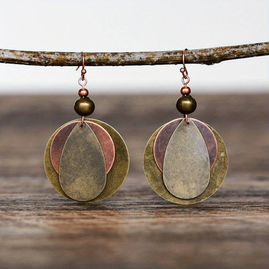 Runde braune vintage-ohrringe