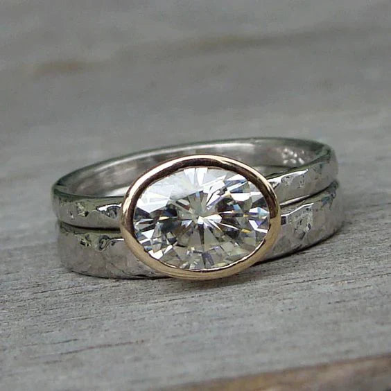 Vintage dual silber zirkonia ring