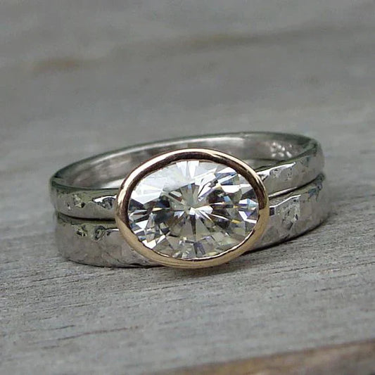 Vintage dual silber zirkonia ring