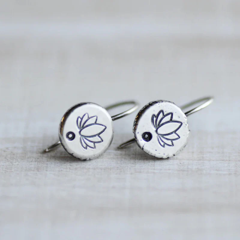 Vintage kleine abgerundete silberohrringe