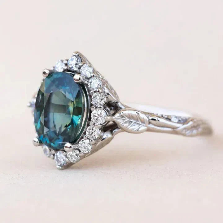 Brillantblauer vintage ring