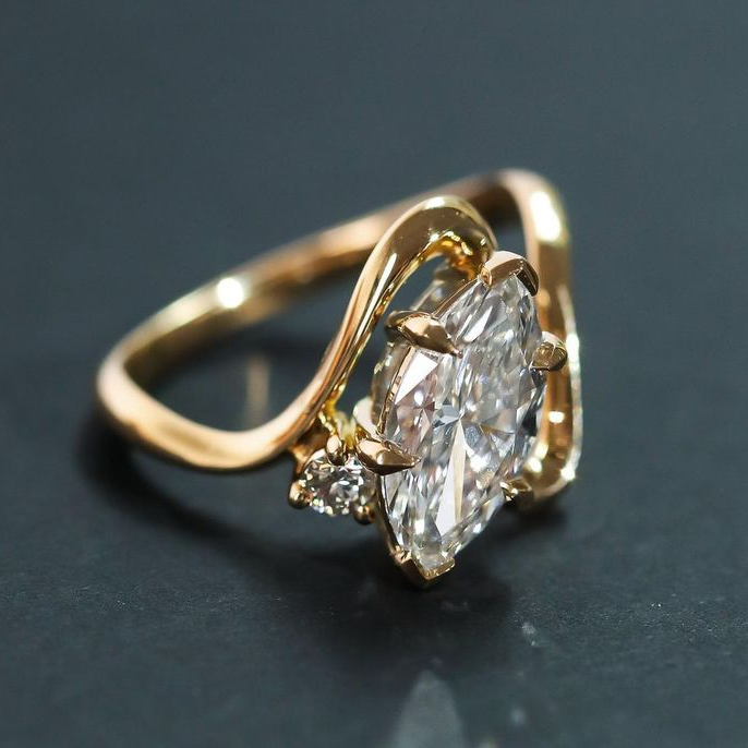 Vintage gold kristall ring