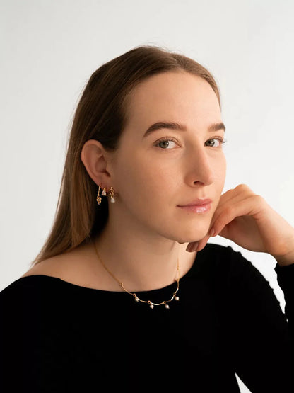 Knot Pearl Ohrringe Gold - Dorose | Wasserfester Schmuck, 18K vergoldet