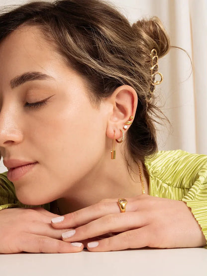 Lock Ohrringe Gold - Dorose | Wasserfester Schmuck, 18K vergoldet