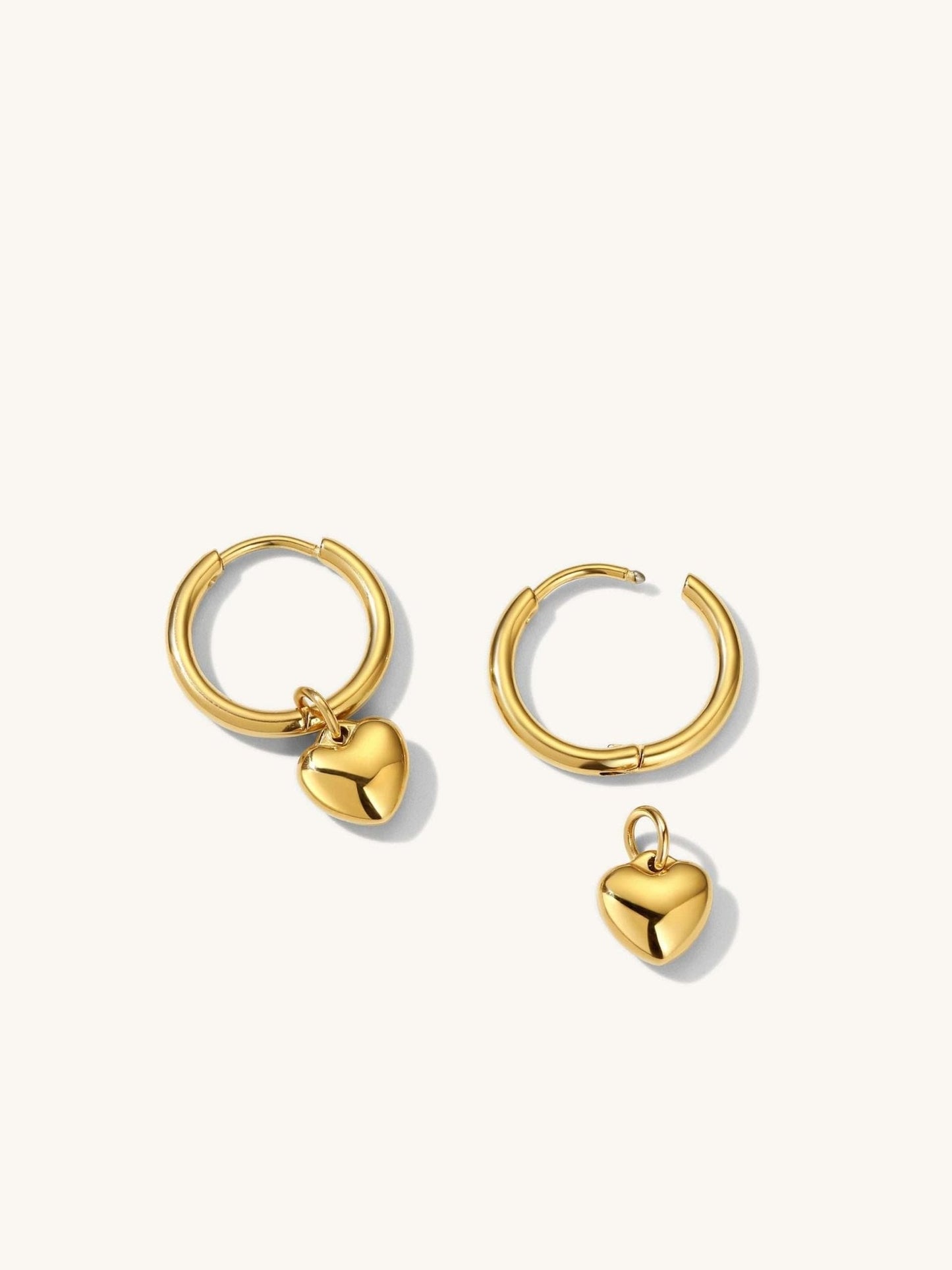 Lovely Heart Ohrringe Gold 12mm - Dorose | Wasserfester Schmuck, 18K vergoldet