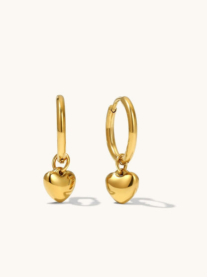 Lovely Heart Ohrringe Gold 12mm - Dorose | Wasserfester Schmuck, 18K vergoldet
