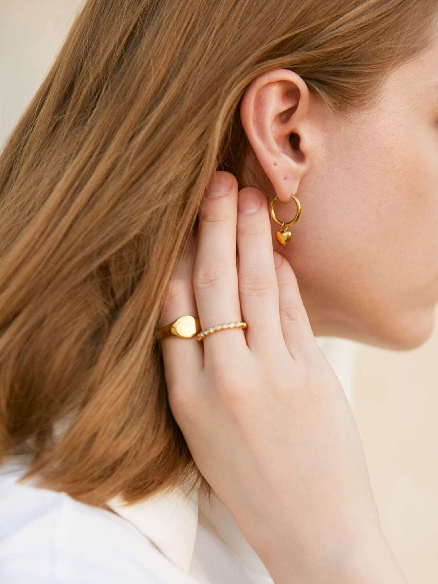 Lovely Heart Ohrringe Gold 12mm - Dorose | Wasserfester Schmuck, 18K vergoldet