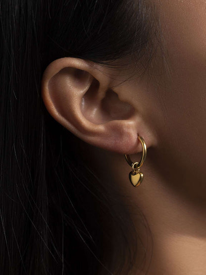 Lovely Heart Ohrringe Gold 12mm - Dorose | Wasserfester Schmuck, 18K vergoldet