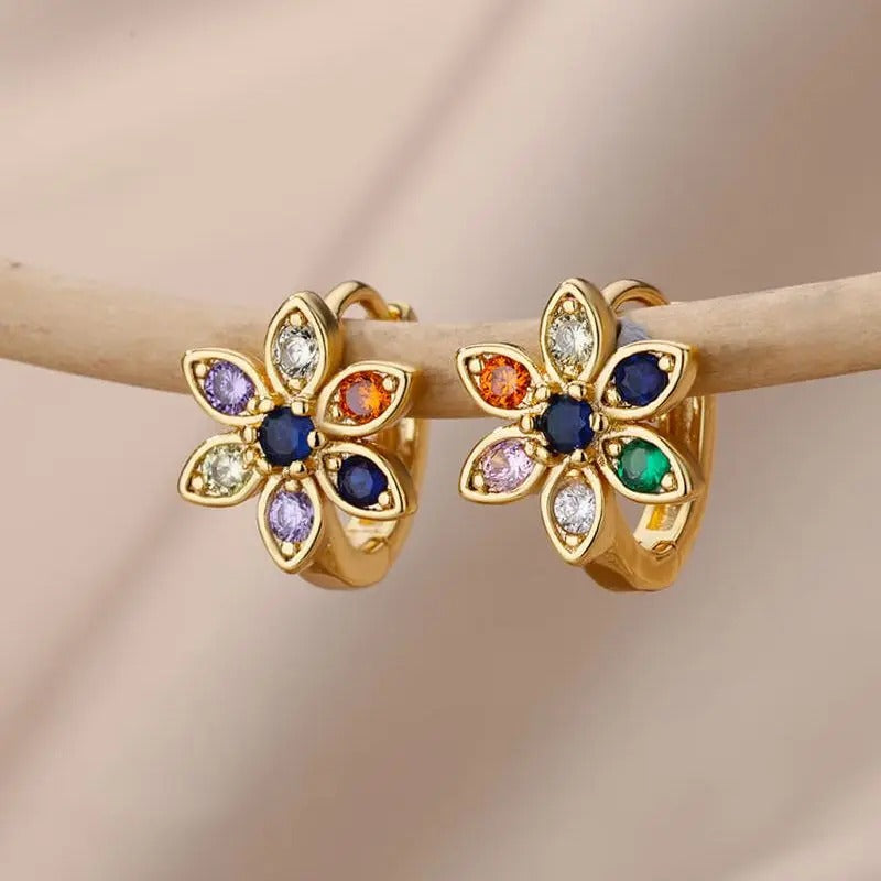 Kirstal - Bezaubernde Regenbogen-Zirkon-Ohrringe