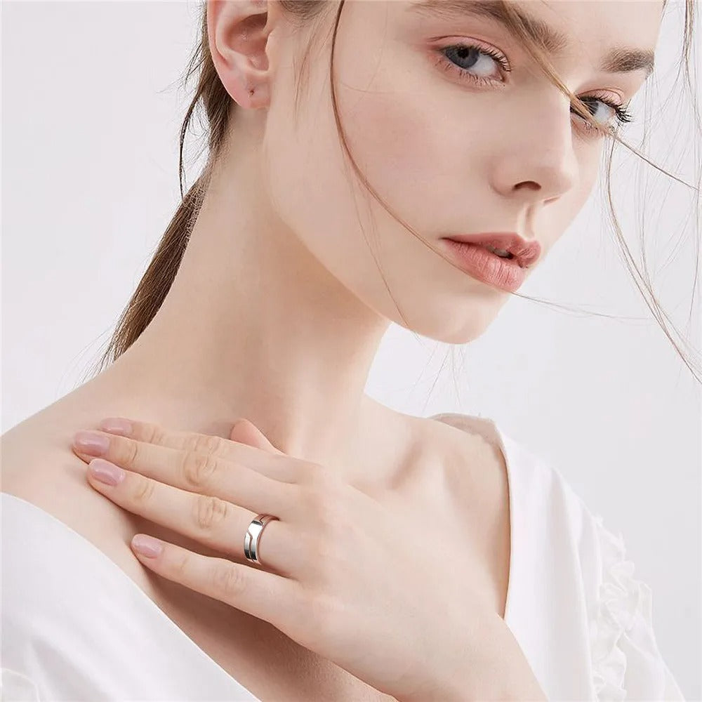 Alaiza - Polierter Stahl-Statement-Ring