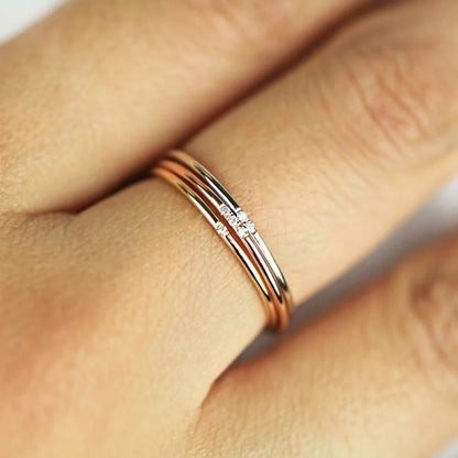 Melisande - Minimalistische gestapelte Ringe