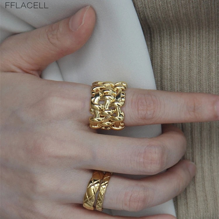 Brielle - Dicker geflochtener Ring