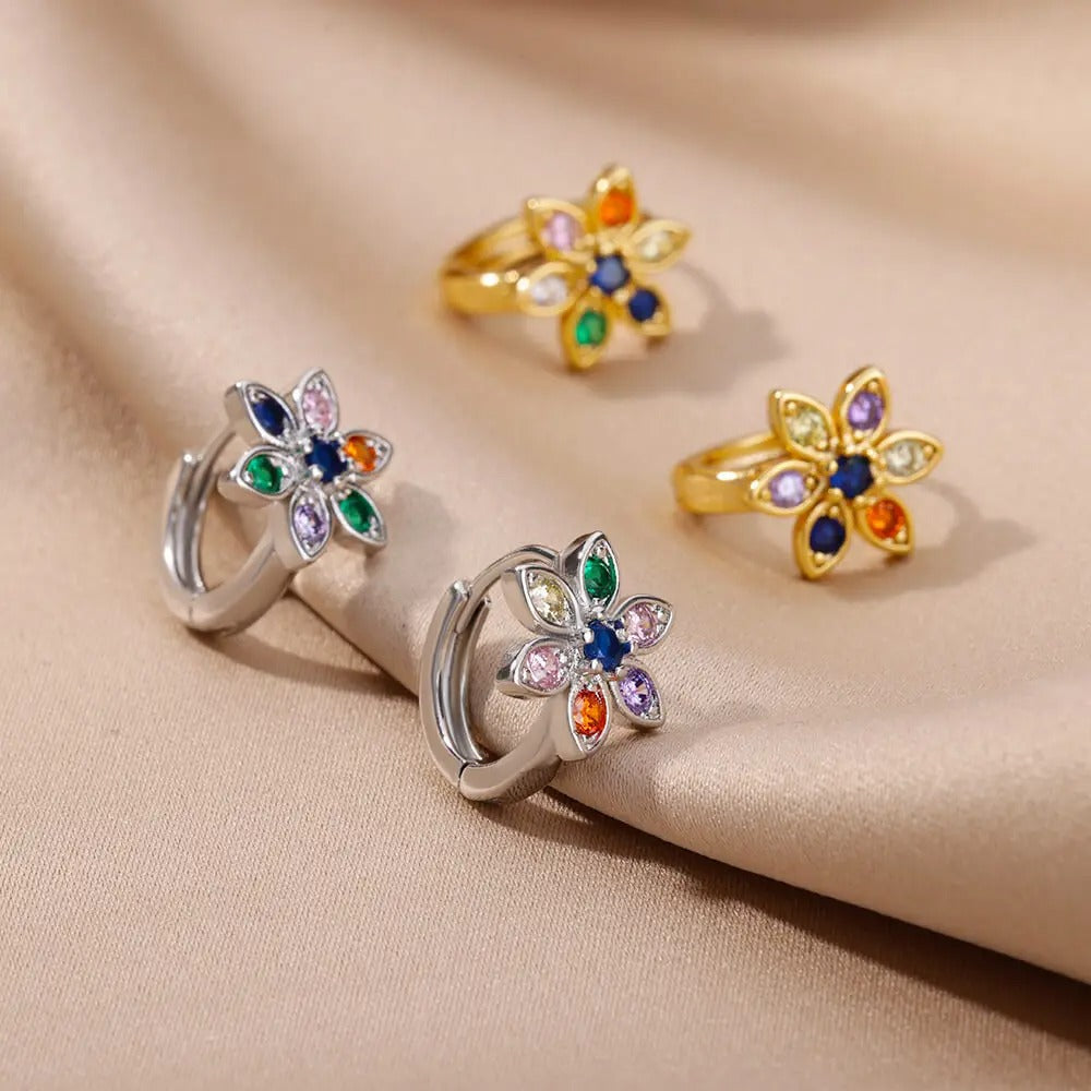 Kirstal - Bezaubernde Regenbogen-Zirkon-Ohrringe