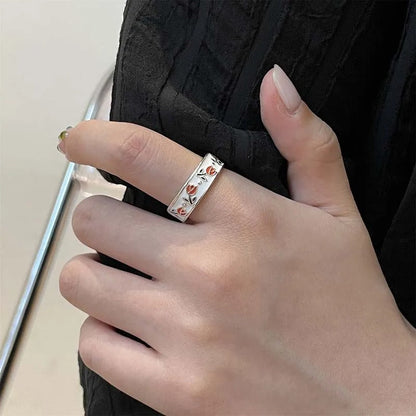 Aillia - Zeitloser Blumen Emaille-Ring