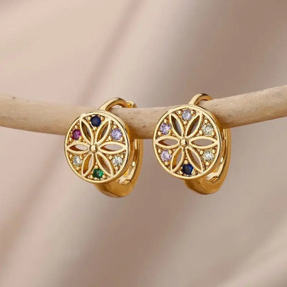 Kirstal - Bezaubernde Regenbogen-Zirkon-Ohrringe