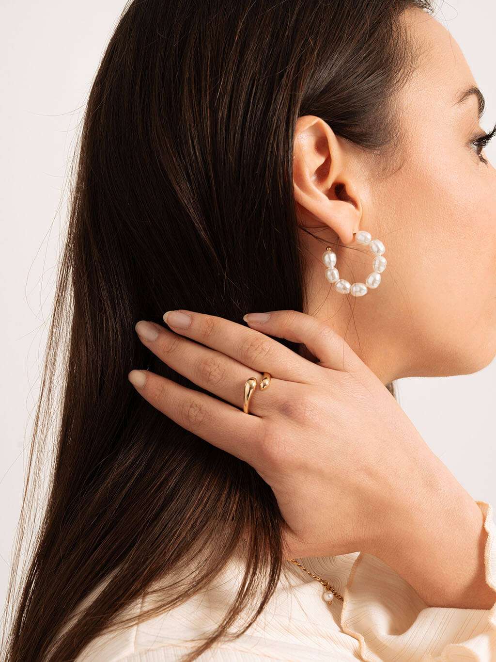 Ohrstecker Plain Pearls - Dorose | Wasserfester Schmuck, 18K vergoldet