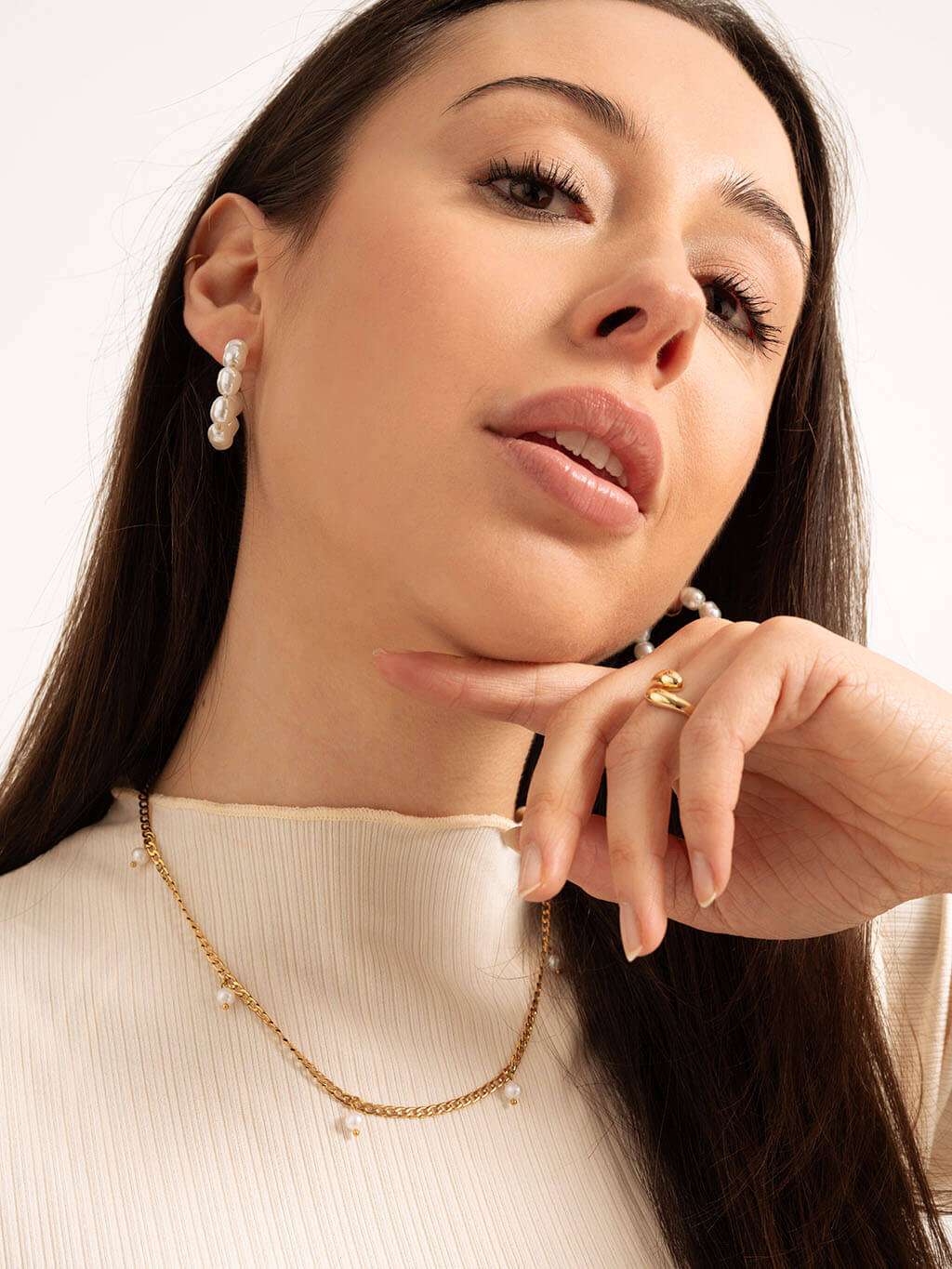 Ohrstecker Plain Pearls - Dorose | Wasserfester Schmuck, 18K vergoldet