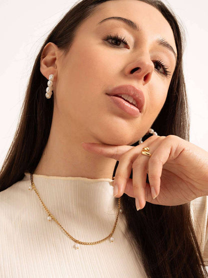 Ohrstecker Plain Pearls - Dorose | Wasserfester Schmuck, 18K vergoldet