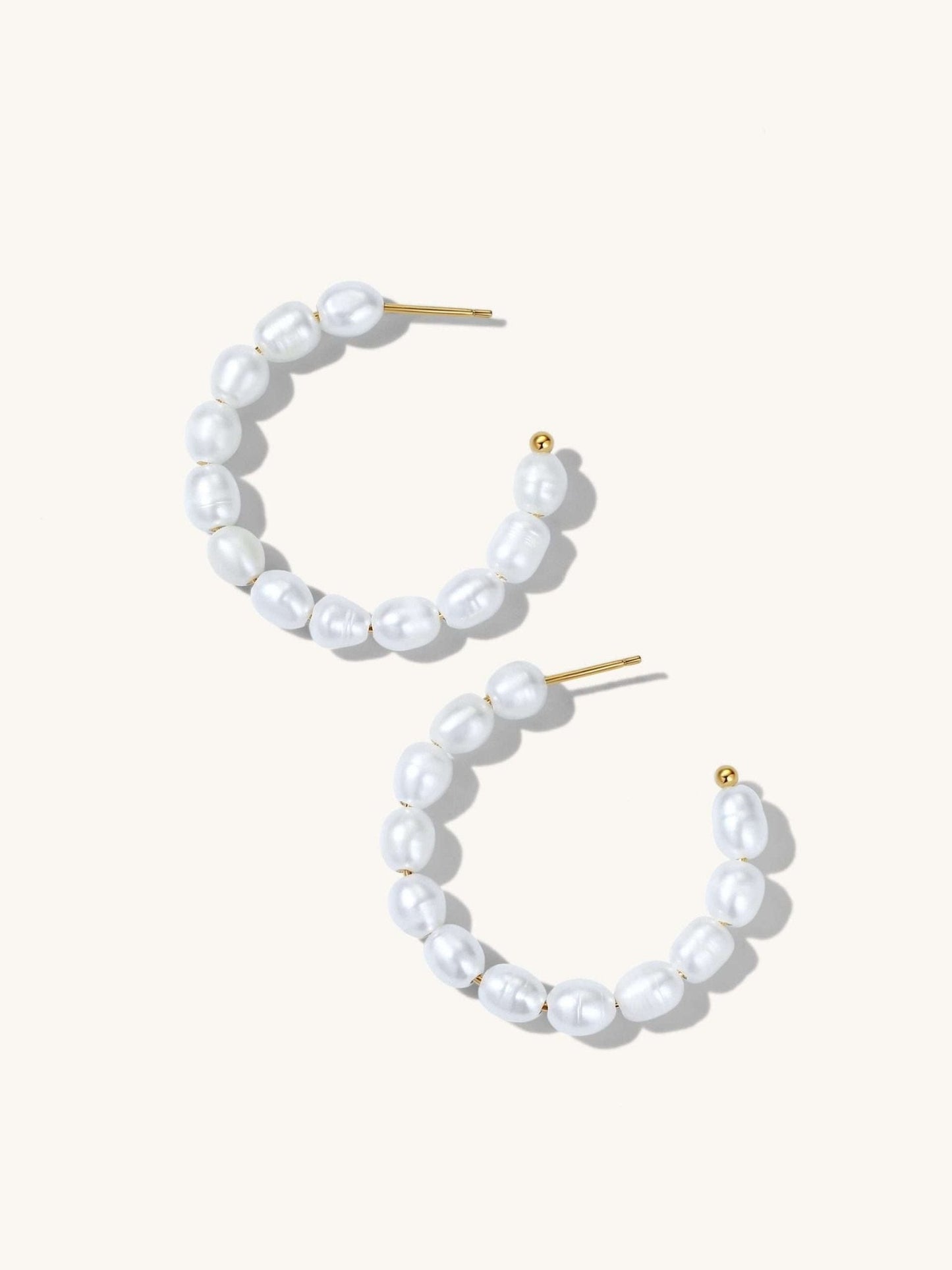 Ohrstecker Plain Pearls - Dorose | Wasserfester Schmuck, 18K vergoldet