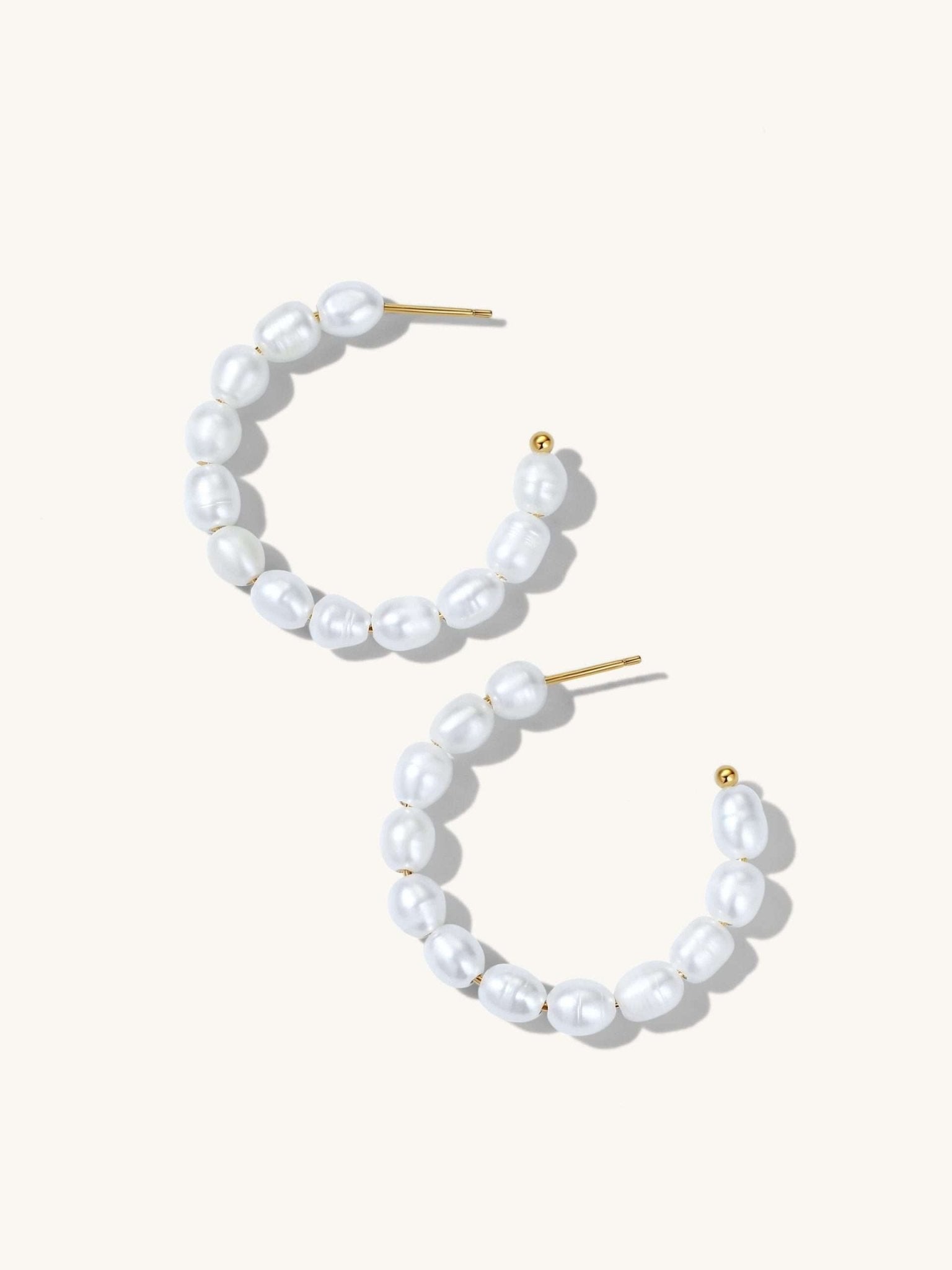 Ohrstecker Plain Pearls - Dorose | Wasserfester Schmuck, 18K vergoldet