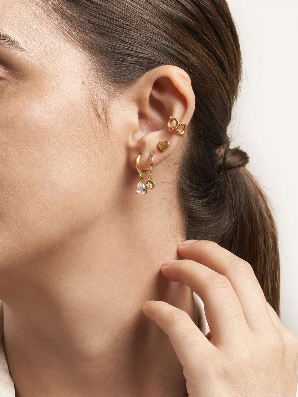 Petit Heart Ohrstecker Gold - Dorose | Wasserfester Schmuck, 18K vergoldet