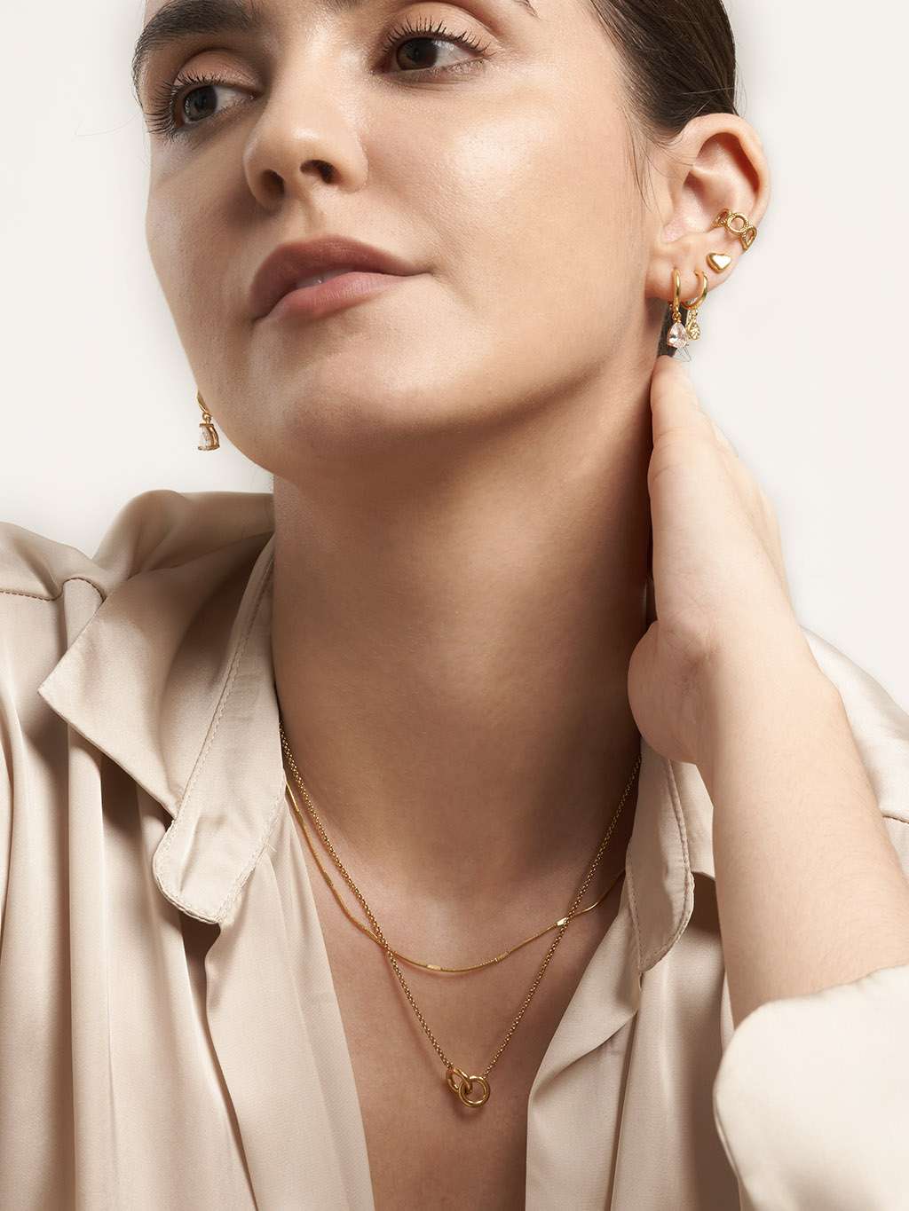 Petit Heart Ohrstecker Gold - Dorose | Wasserfester Schmuck, 18K vergoldet