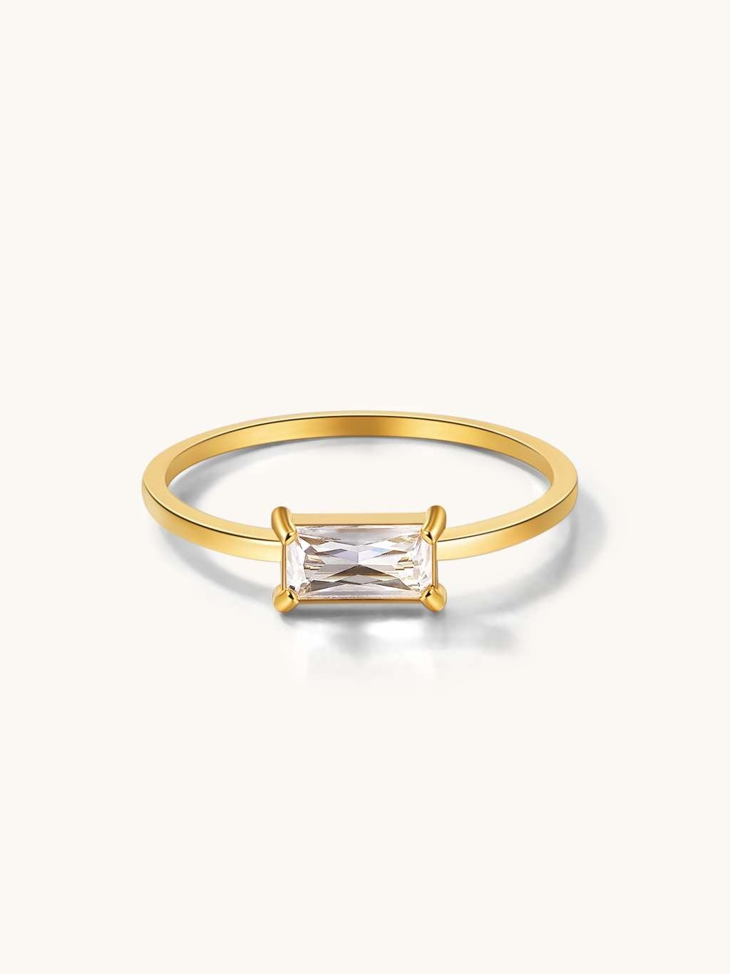 Ring mit Square Zirkonia Gold - Dorose | Wasserfester Schmuck, 18K vergoldet