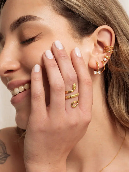 Shiny Bow Hoop Creolen Ohrringe Gold - Dorose | Wasserfester Schmuck, 18K vergoldet