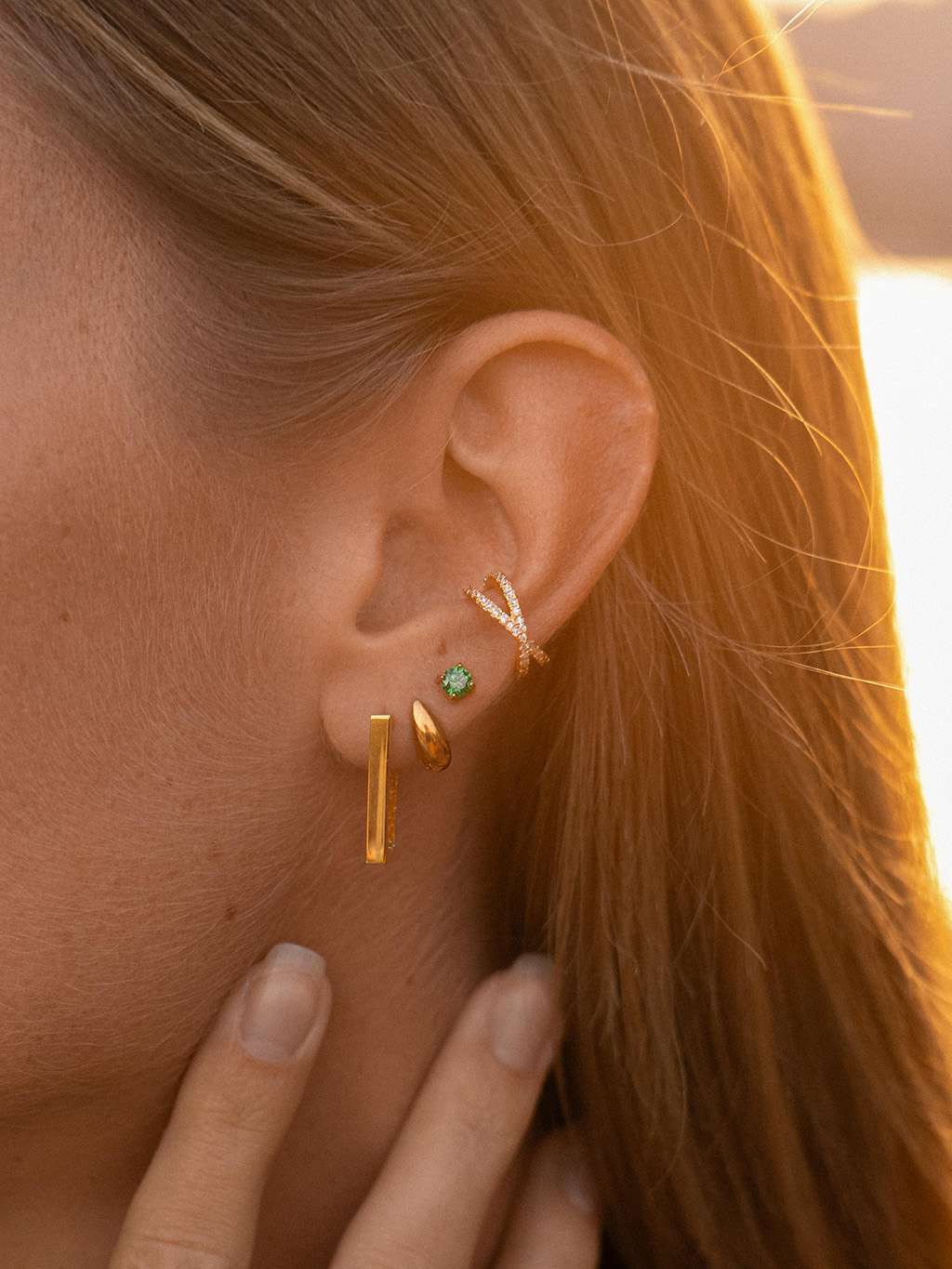 Simple Ohrringe Gold - Dorose | Wasserfester Schmuck, 18K vergoldet