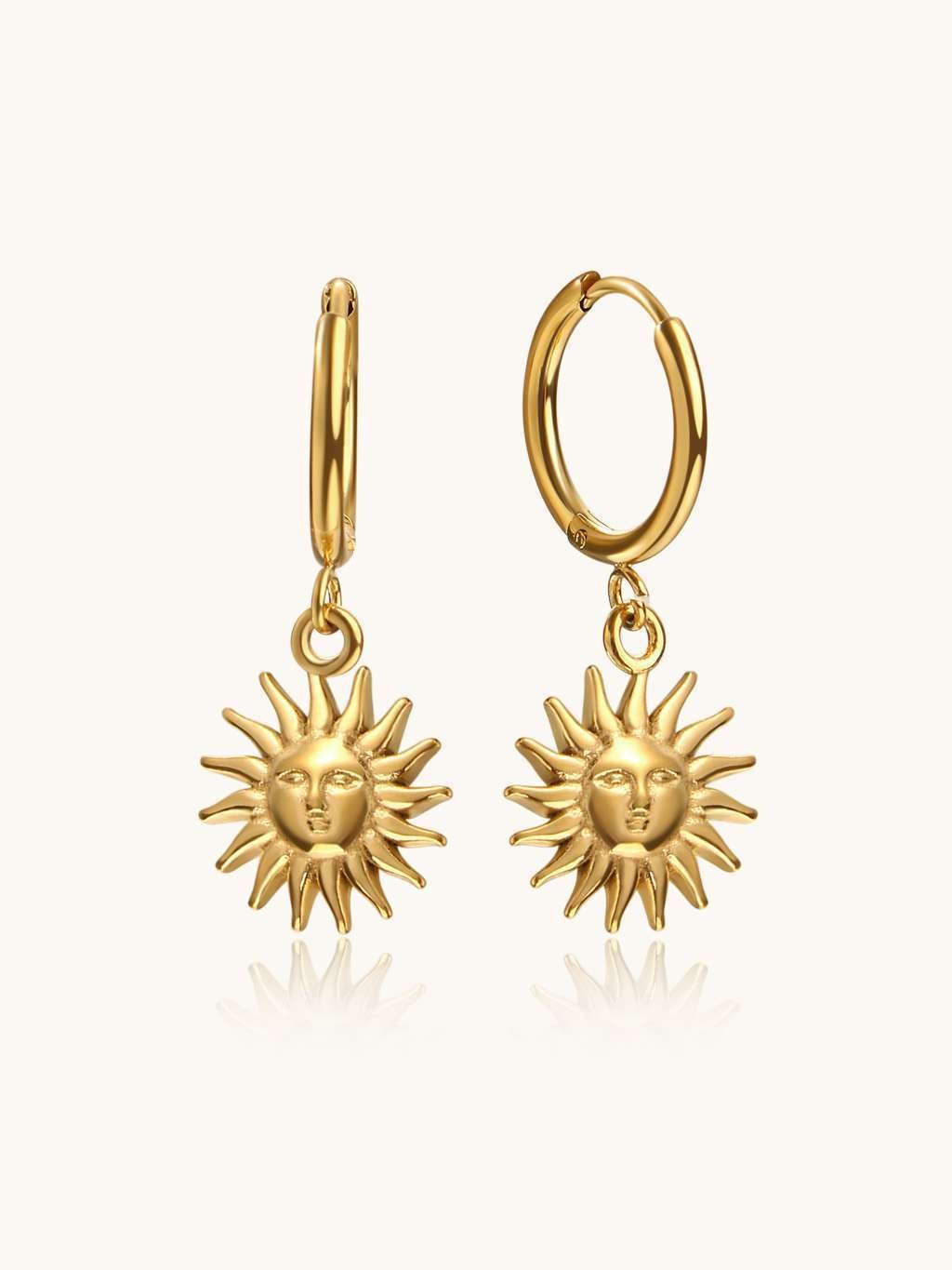 Sonnenlicht Ohrringe Gold 10mm - Dorose | Wasserfester Schmuck, 18K vergoldet