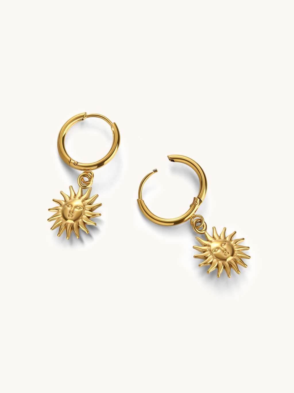 Sonnenlicht Ohrringe Gold 10mm - Dorose | Wasserfester Schmuck, 18K vergoldet