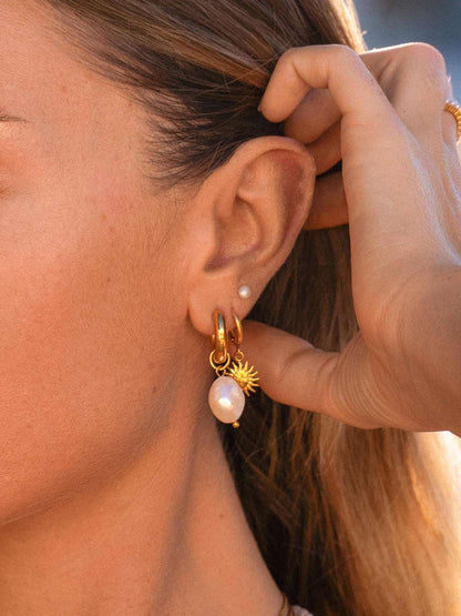 Sonnenlicht Ohrringe Gold 10mm - Dorose | Wasserfester Schmuck, 18K vergoldet